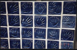 Handprint tile installation