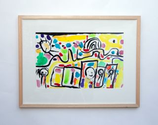 Framed and matted water color painting