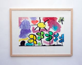 Framed and matted water color painting