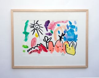 Framed and matted water color painting