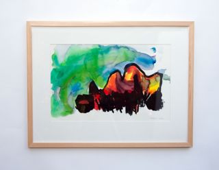 Framed and matted water color painting