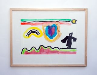 Framed and matted water color painting